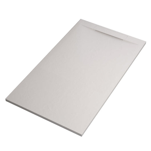 Piatto doccia in marmoresina bianco effetto pietra cemento vincent, misura 90x180