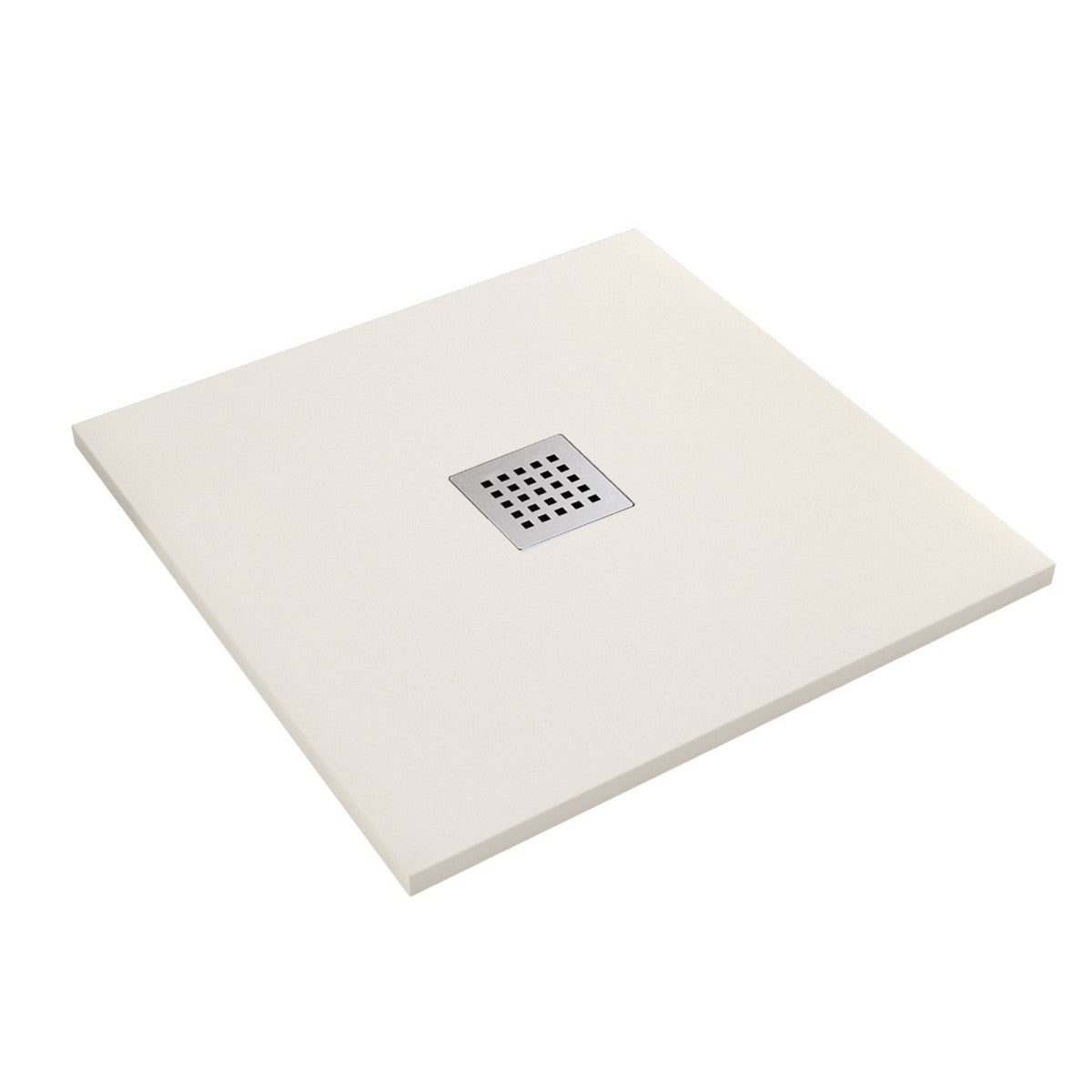 Piatto doccia in marmo resina effetto pietra con foro centrale crema chic, misura 75x150