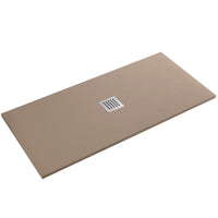 Piatto doccia in marmo resina effetto pietra con foro centrale tortora chic, misura 70x100