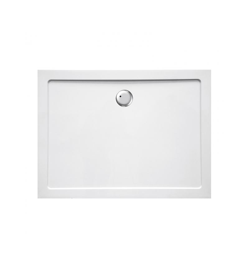 Piatto doccia ribassato 80x100 cm EASYFLAT resina H3.5 cm MONACO Bianco