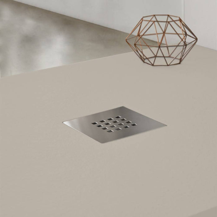 Piatto doccia effetto pietra 70x90 Tortora marmoresina pieno piletta inclusa - HDcasa