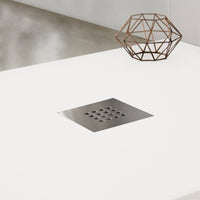 Piatto doccia effetto pietra 90x90 Bianco marmoresina pieno Piletta inclusa - HDcasa