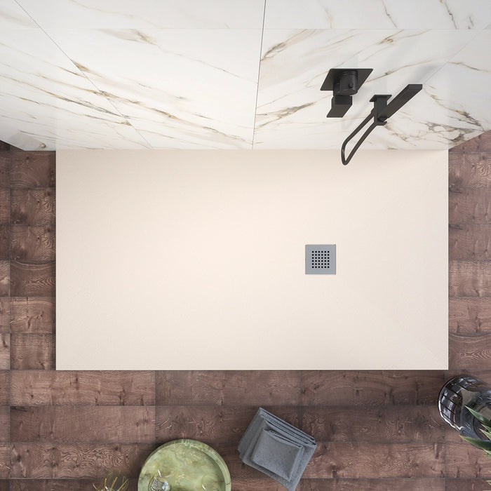 Piatto doccia 80x160cm in marmoresina avorio effetto pietra | Kos