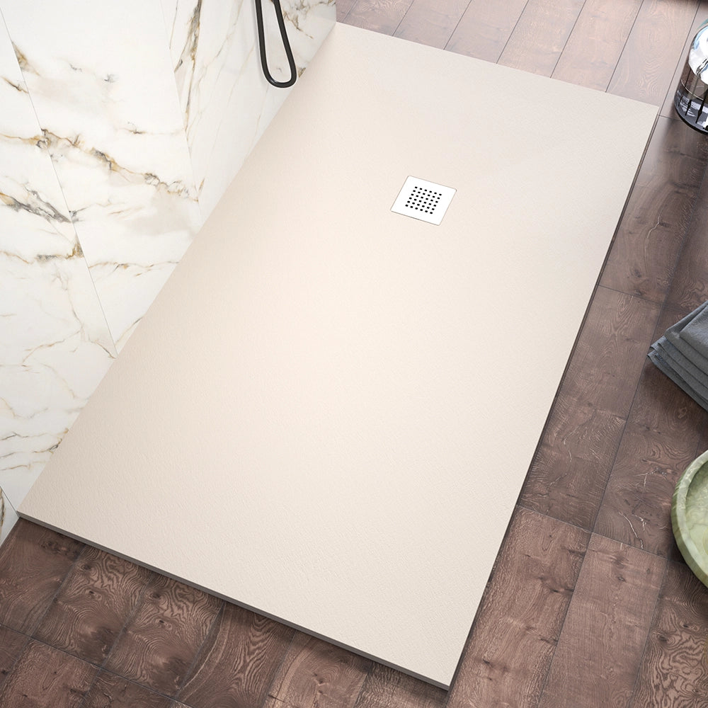 Piatto doccia 70x110cm in marmoresina avorio effetto pietra | Kos