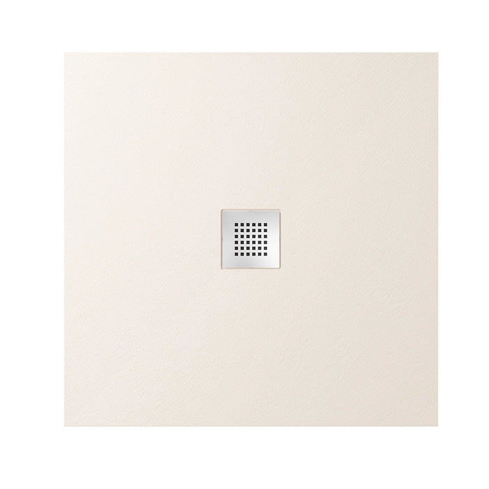 Piatto doccia 80x80cm in marmoresina avorio effetto pietra | Kos