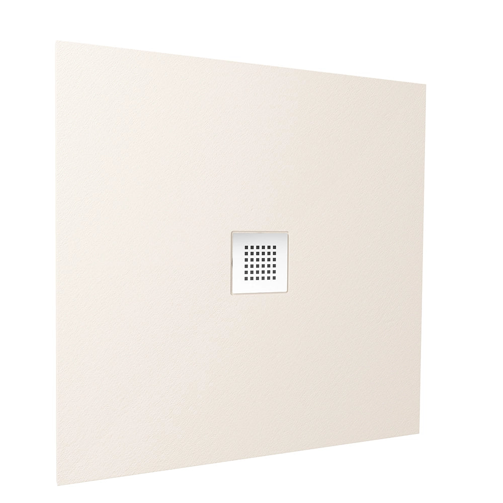 Piatto doccia 80x80cm in marmoresina avorio effetto pietra | Kos