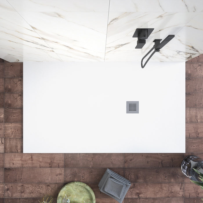 Piatto doccia 70x110cm in marmoresina bianco effetto pietra | Kos