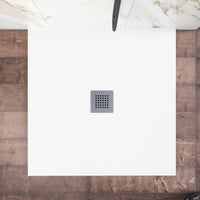 Piatto doccia 80x80cm in marmoresina bianco effetto pietra | Kos