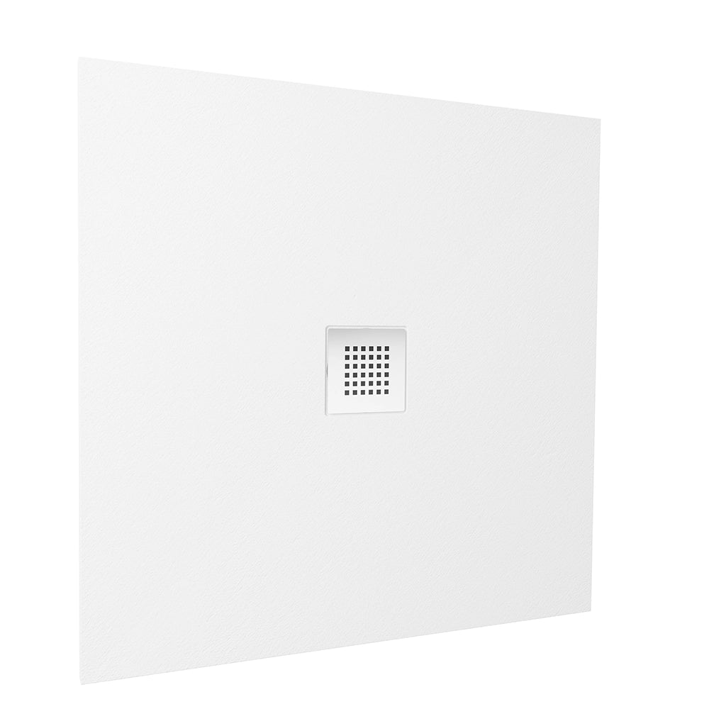 Piatto doccia 80x80cm in marmoresina bianco effetto pietra | Kos