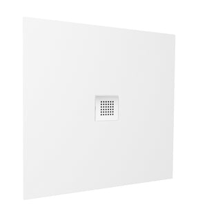 Piatto doccia 80x80cm in marmoresina bianco effetto pietra | Kos