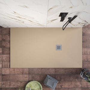 Piatto doccia 70x140cm in marmoresina marrone effetto pietra | Kos