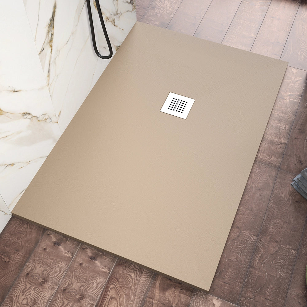 Piatto doccia 80x110cm in marmoresina marrone effetto pietra | Kos