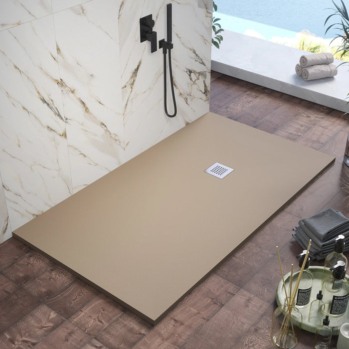 Piatto doccia 70x140cm in marmoresina marrone effetto pietra | Kos