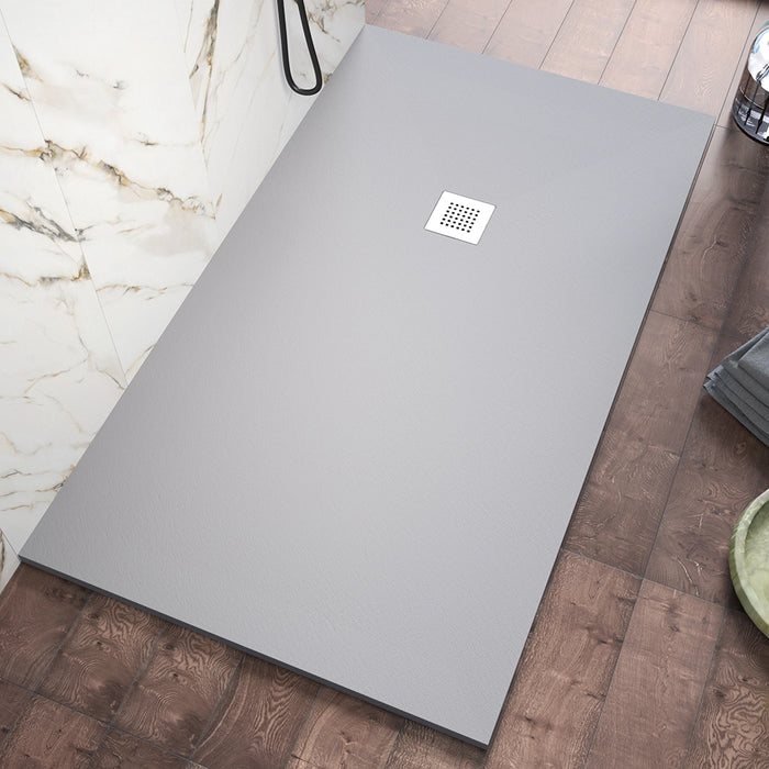 Piatto doccia 80x180cm in marmoresina grigio effetto pietra | Kos