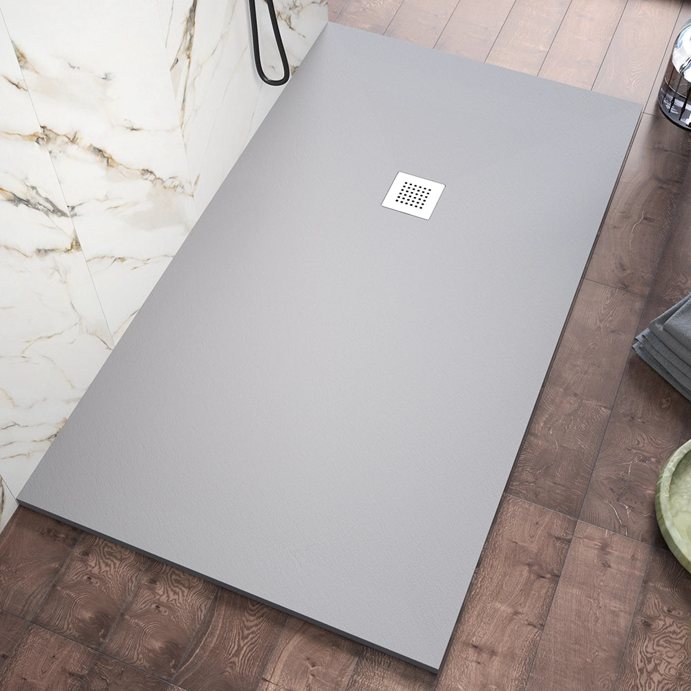 Piatto doccia 70x160cm in marmoresina grigio effetto pietra | Kos