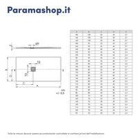 Piatto doccia 70x110cm in marmoresina avorio effetto pietra | Kos