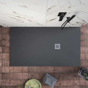 Piatto doccia 80x180cm in marmoresina nero effetto pietra | Kos