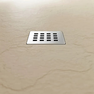 Piatto doccia filo pavimento 120x120 resina Karen tortora effetto pietra