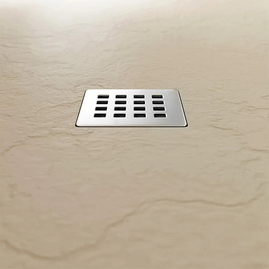 Piatto doccia filo pavimento 120x120 resina Karen tortora effetto pietra