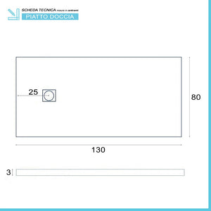 Piatto doccia filo pavimento Karen 80x130 in resina pietra tortora
