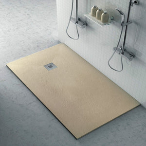 Piatto doccia filo pavimento Karen 80x150 in resina pietra tortora