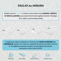 Piatto doccia filo pavimento Karen 80x160 in resina bianco pietra