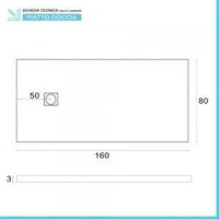 Piatto doccia filo pavimento Karen 80x160 in resina bianco pietra