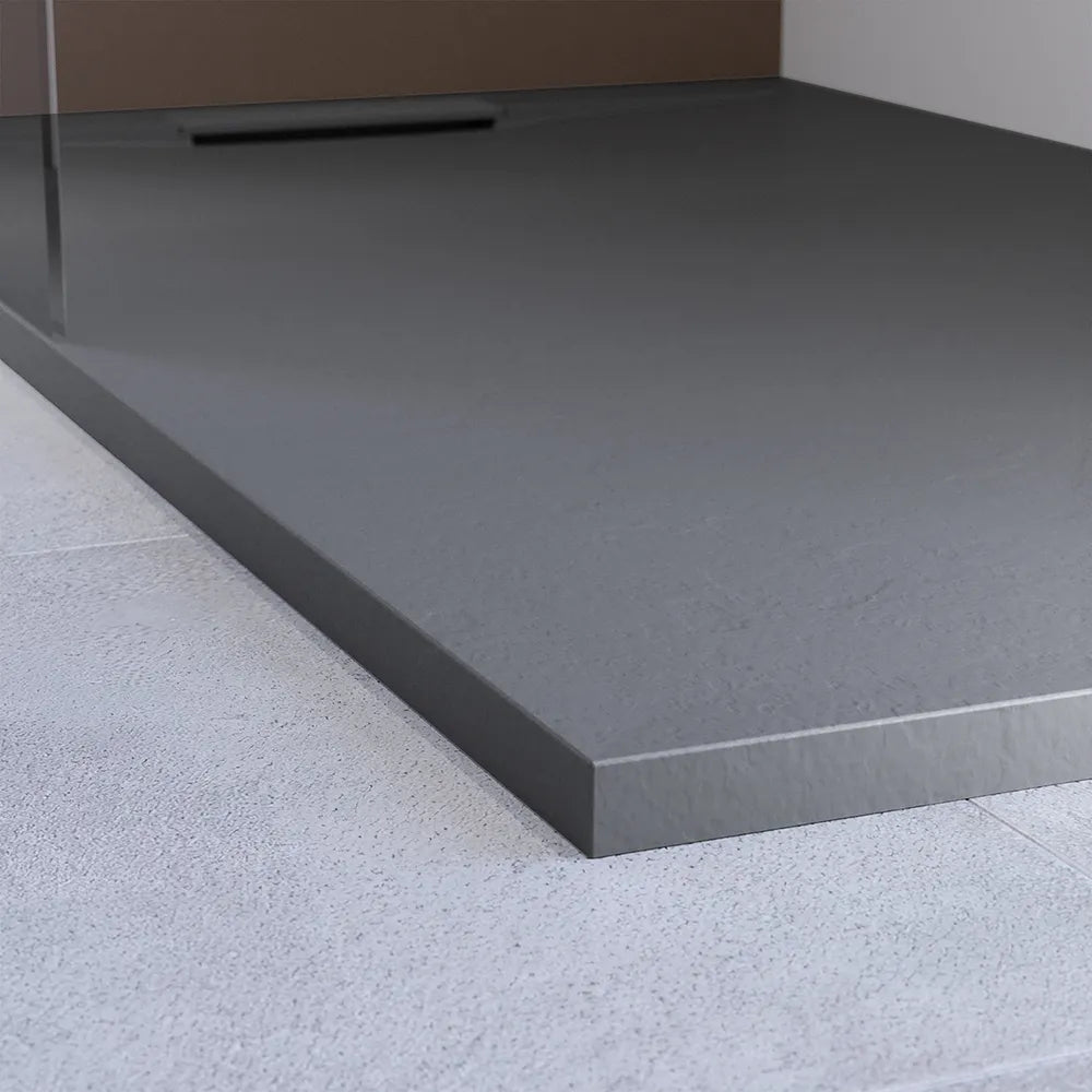 Piatto doccia 80x140 cm in marmoresina grigio effetto pietra | Paros