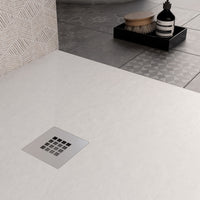 Piatto doccia in marmo resina bianco pietra cemento plus, misura 120x160