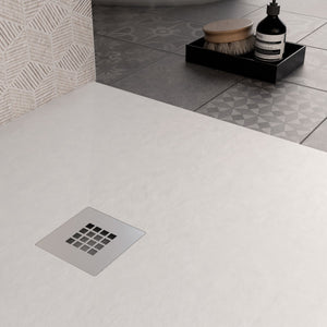 Piatto doccia in marmo resina bianco pietra cemento plus, misura 120x160