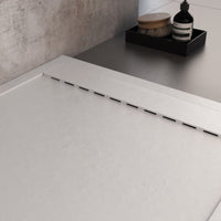 Piatto doccia in marmo resina bianco pietra cemento prestige, misura 90x120