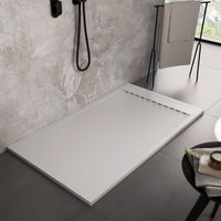 Piatto doccia in marmo resina bianco pietra cemento prestige, misura 90x120