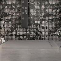 Piatto doccia in marmo resina grigio chiaro pietra cemento prestige, misura 70x110