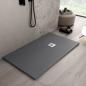 Piatto doccia in marmo resina Grigio Scuro pietra cemento ROYAL Regos-90x200
