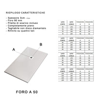 Piatto doccia in marmo resina grigio scuro pietra cemento plus, misura 100x170