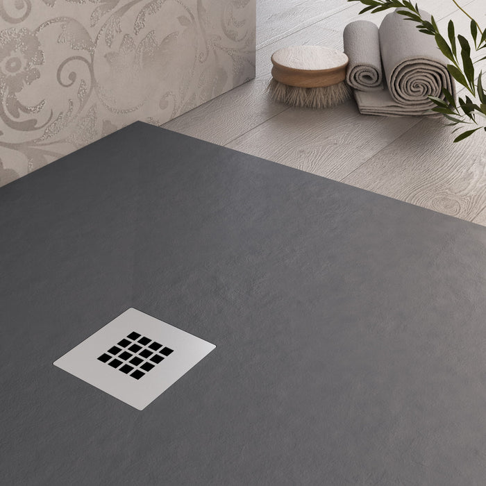 Piatto doccia in marmo resina Grigio Scuro pietra cemento ROYAL Regos-100x100