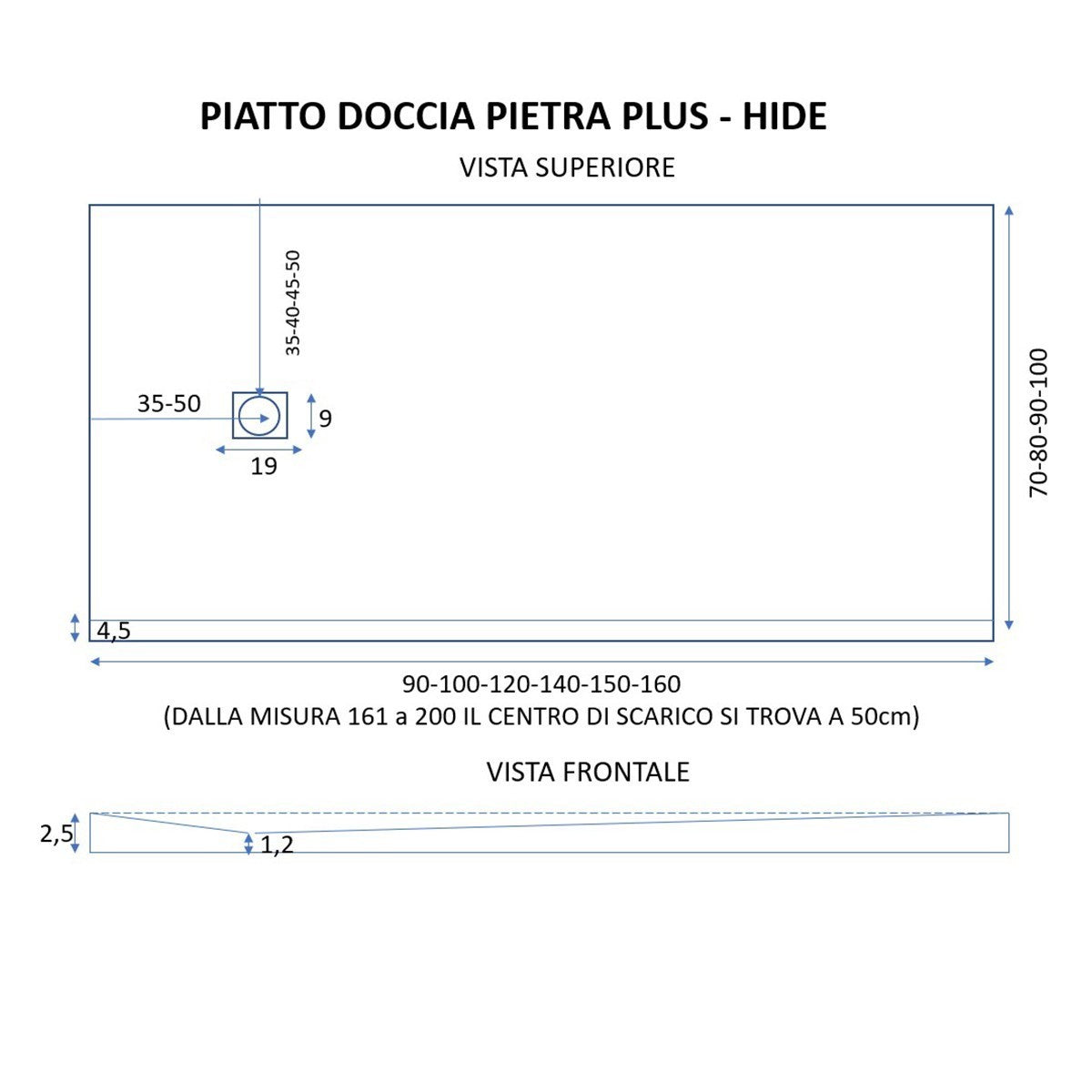 Piatto doccia in marmo resina Marrone pietra cemento ROYAL Regos-100x140