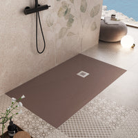 Piatto doccia in marmo resina Marrone pietra cemento ROYAL Regos-100x140