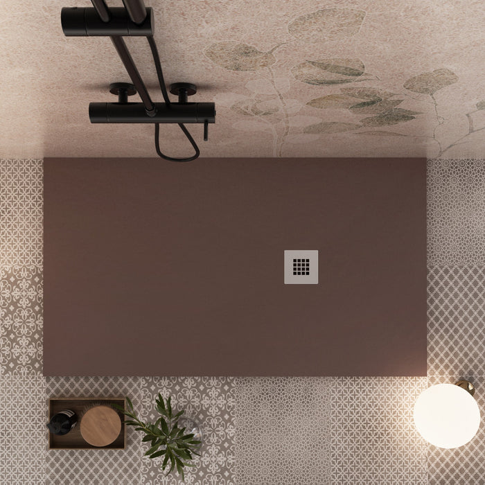Piatto doccia in marmo resina Marrone pietra cemento ROYAL Regos-100x140