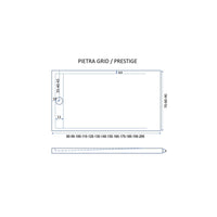 Piatto doccia in marmo resina nero pietra cemento grid, misura 70x160