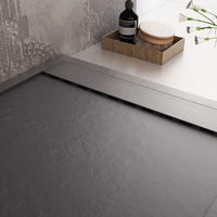 Piatto doccia in marmo resina nero pietra cemento prestige, misura 70x110
