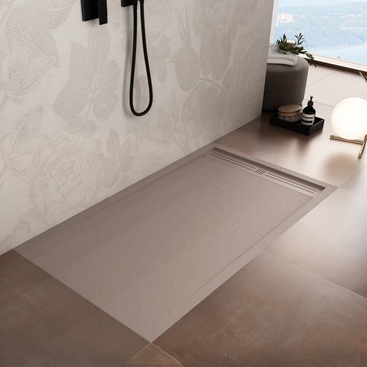 Piatto doccia in marmo resina sabbia pietra cemento grid, misura 70x150