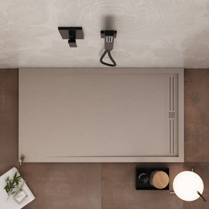 Piatto doccia in marmo resina sabbia pietra cemento grid, misura 80x120