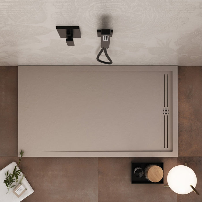 Piatto doccia in marmo resina sabbia pietra cemento grid, misura 70x170