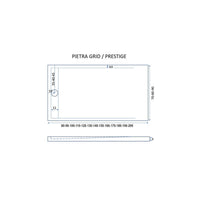 Piatto doccia in marmo resina tortora pietra cemento grid, misura 90x190