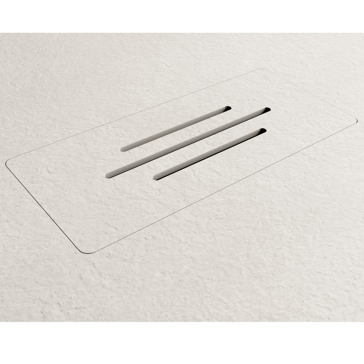 Piatto doccia in marmo resina bianco effetto cemento star maka, misura 70x100