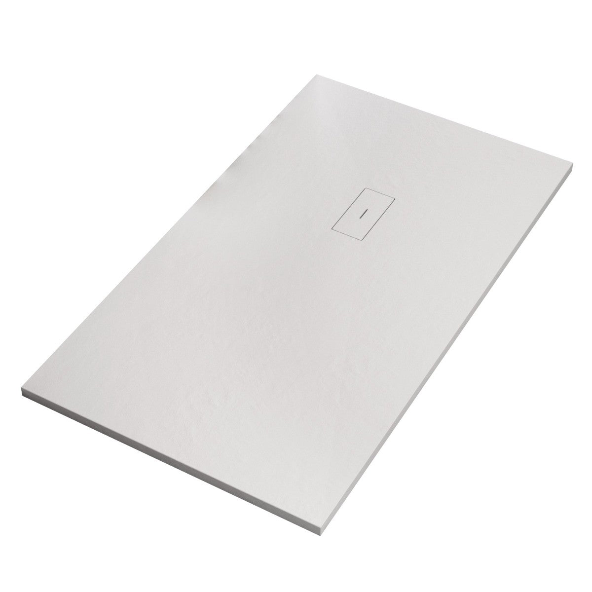 Piatto doccia in marmoresina bianco effetto pietra cemento maka, misura 80x130