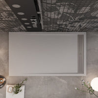 Piatto doccia in marmoresina grigio chiaro effetto pietra cemento relax, misura 80x200