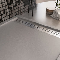 Piatto doccia in marmoresina grigio chiaro effetto pietra cemento relax, misura 90x190