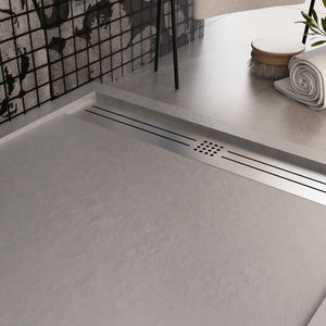Piatto doccia in marmoresina grigio chiaro effetto pietra cemento relax, misura 90x190